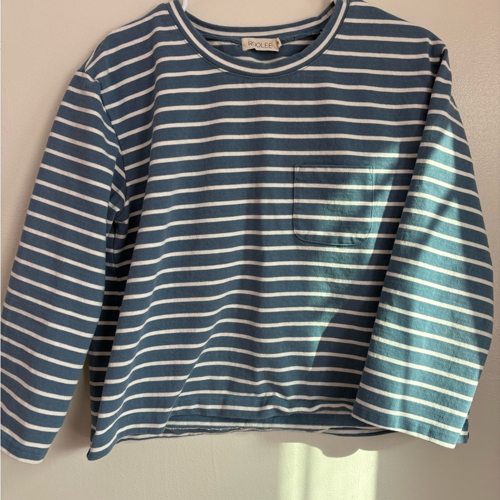 Roolee Navy and White Striped Long Sleeve Tee